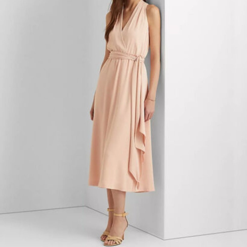 $175 LAUREN Ralph Lauren Georgette Halter Dress size 6 New with tag - Picture 1 of 15